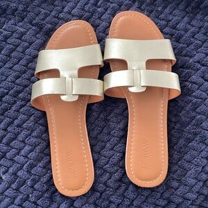J Crew Beachside Slide Sandals Gold New beach